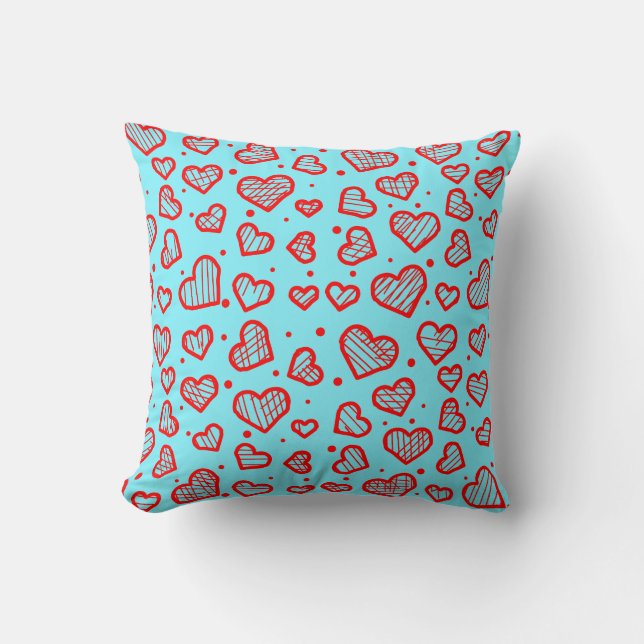 Coussin Motif de cœurs - Inspiré de la Saint-Valentin (Recto)