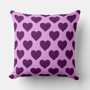 Coussin Motif de coeurs rose et violet super mignon