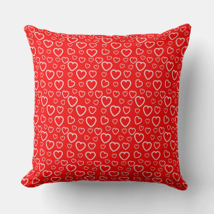 Coussin Motif de cœurs rouges et blancs