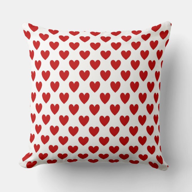Coussin Motif de coeurs rouges et blancs mignons (Recto)