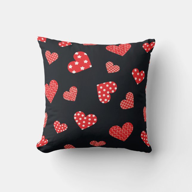 Coussin motif de cœurs sans couture (Recto)
