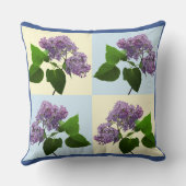 Coussin Motif de collage de branche de fleur de lilas fant (Verso)