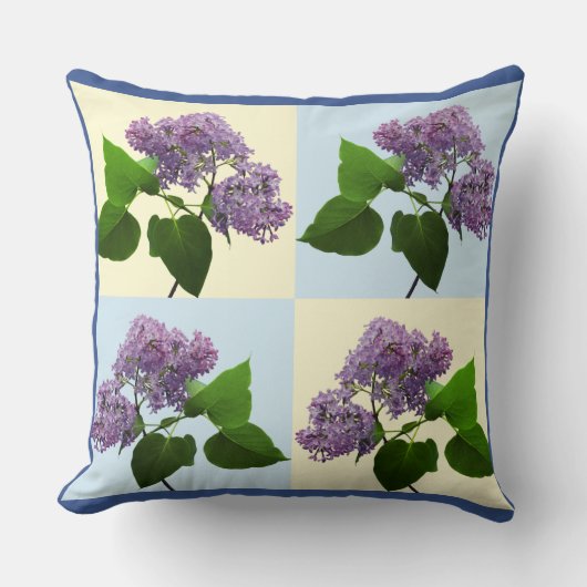 Coussin Motif de collage de branche de fleur de lilas fant (Recto)