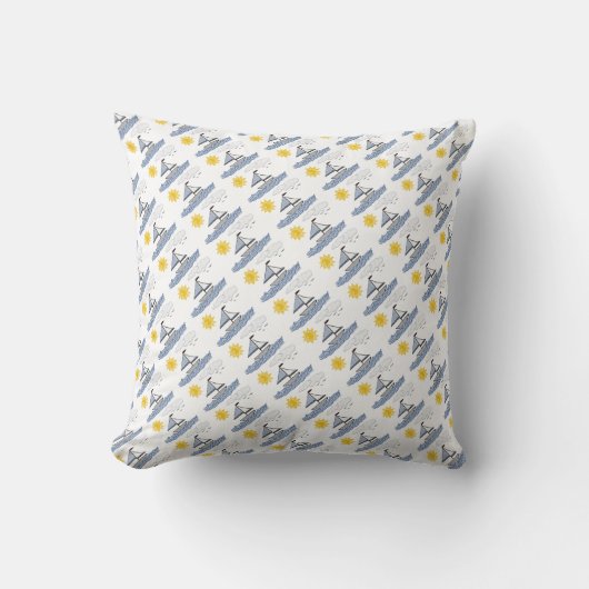 Coussin Motif de collage de voiliers (Recto)
