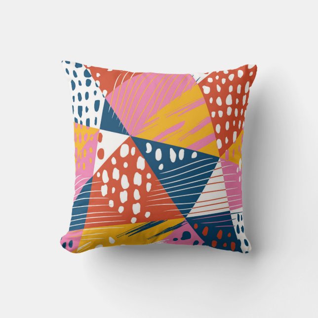 Coussin Motif de collage géométrique Abstrait (Recto)