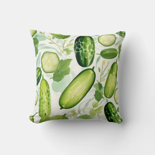 Coussin Motif de concombre couleur d'aquarelle serene avec