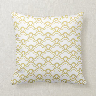 Coussin Motif de coquilles cranté par blanc de feuille