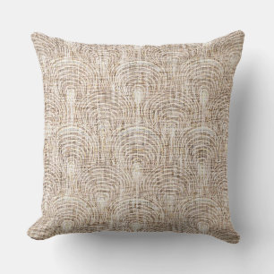 Coussin motif de coquilles Saint-Jacques bronzées bohème