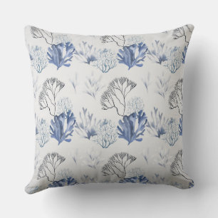 Coussin Motif de corail bleu