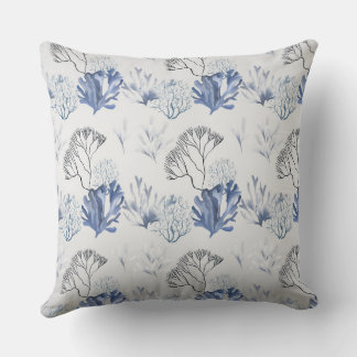 Coussin Motif de corail bleu