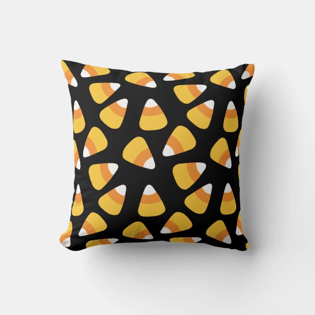 Coussin Motif de Corne de bonbons d'Halloween (Recto)