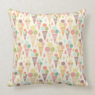Coussin Motif de cornets de crème glacée
