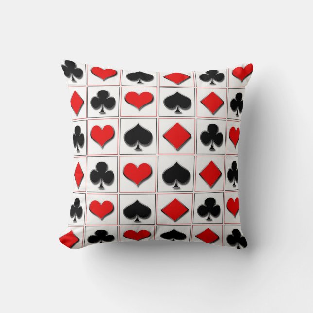 Coussin motif de costumes de carte de jeu 3D (Recto)