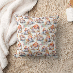 Coussin Motif de Cottage Champignon Fantaisiste (9)