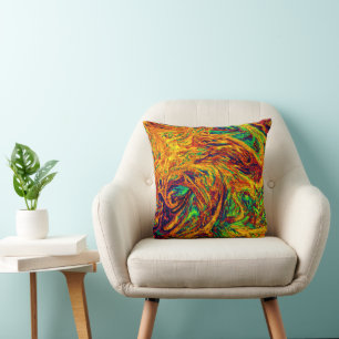 Coussin Motif de couleur vibrant expressif