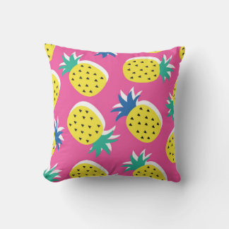 Coussin motif de couleurs folles de fruits d'ananas sans