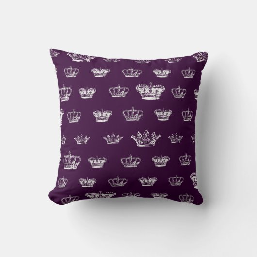 Coussin Motif de couronne dans le blanc (Recto)