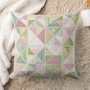 Coussin Motif de courte géométrique pastel de style cottag