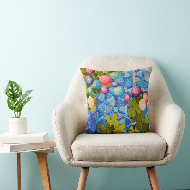 Coussin Motif de courtepointe coloré (Chaise)