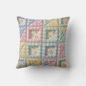 Coussin Motif de courtepointe en patchwork gingham (Verso)