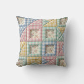 Coussin Motif de courtepointe en patchwork gingham (Recto)