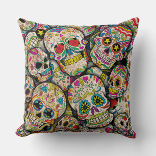 Coussin Motif de crâne en sucre le plus vendu