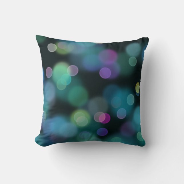 Coussin Motif de Crépuscule de Noël sur Bleu de Minuit (Recto)