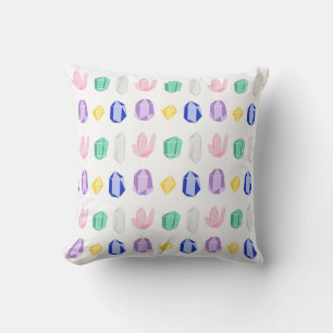 Coussin Motif de cristaux colorés
