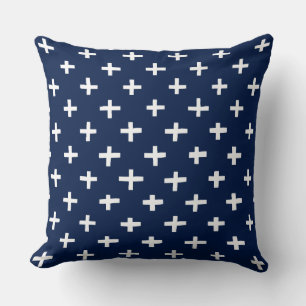 Coussin Motif de croix - Indigo
