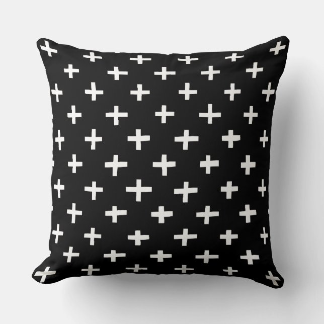 Coussin Motif de croix - Noir (Recto)
