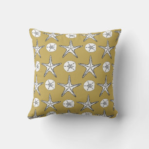 Coussin Motif de croquis de fond de sable Starfish