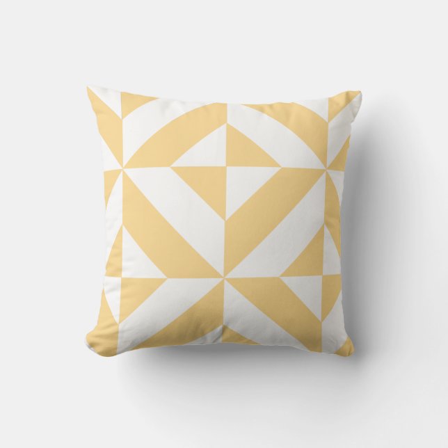 Coussin Motif de cube géométrique Pale Melon (Recto)