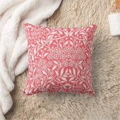 Coussin Motif de Damas de la floraison rouge (Couverture)