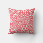 Coussin Motif de Damas de la floraison rouge (Verso)