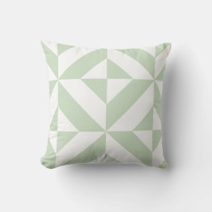 Coussin Motif de Déco géométrique vert Sage 2 côtés