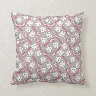 Coussin Motif de dents d'arc-en-ciel