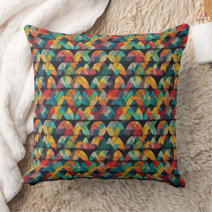 Coussin Motif de design abstrait multicolore