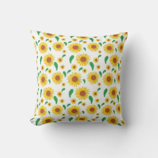 Coussin Motif de design de tournesol