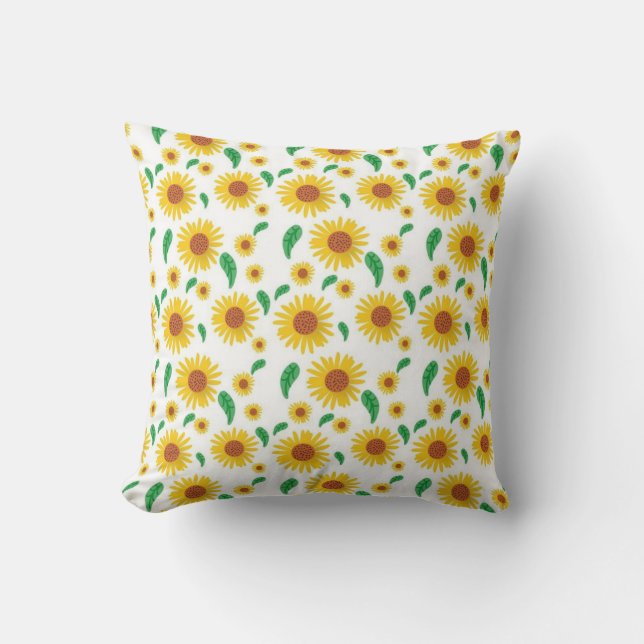 Coussin Motif de design de tournesol (Recto)