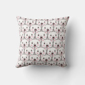 Coussin Motif de dessin animé de visage de chat blanc magn (Verso)