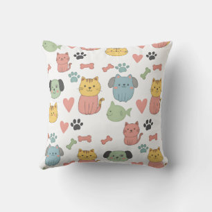 Coussin Motif de dessin animé pour chats et chiens