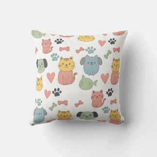 Coussin Motif de dessin animé pour chats et chiens
