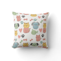 Coussin Motif de dessin animé pour chats et chiens