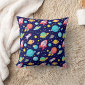 Coussin Motif de dessin animé spatial coloré (Couverture)