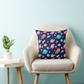 Coussin Motif de dessin animé spatial coloré (Chaise)