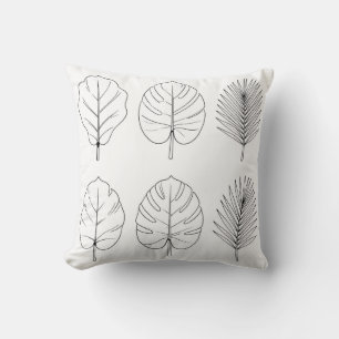 Coussin Motif de dessin de feuilles tropicales