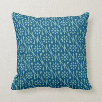 Motif de dessin floral Batik élégant en bleu Turqu