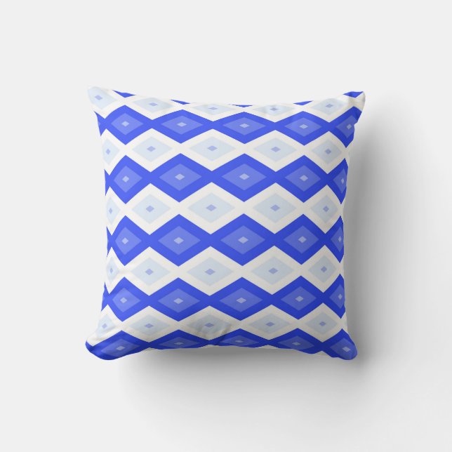 Coussin Motif de diamant bleu royal (Recto)