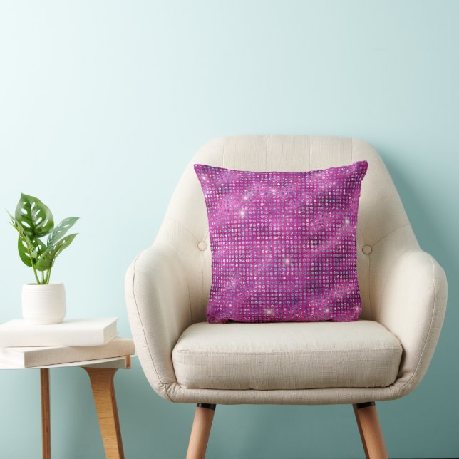 Coussin Motif de diamant doré violet moderne (Chaise)