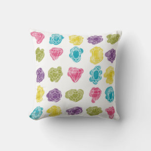 Coussin Motif de diamants colorés d'aquarelle